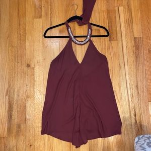 Bedazzled Tie Neck Top